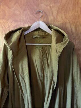 Everly Hooded Trench Coat in Olive Green